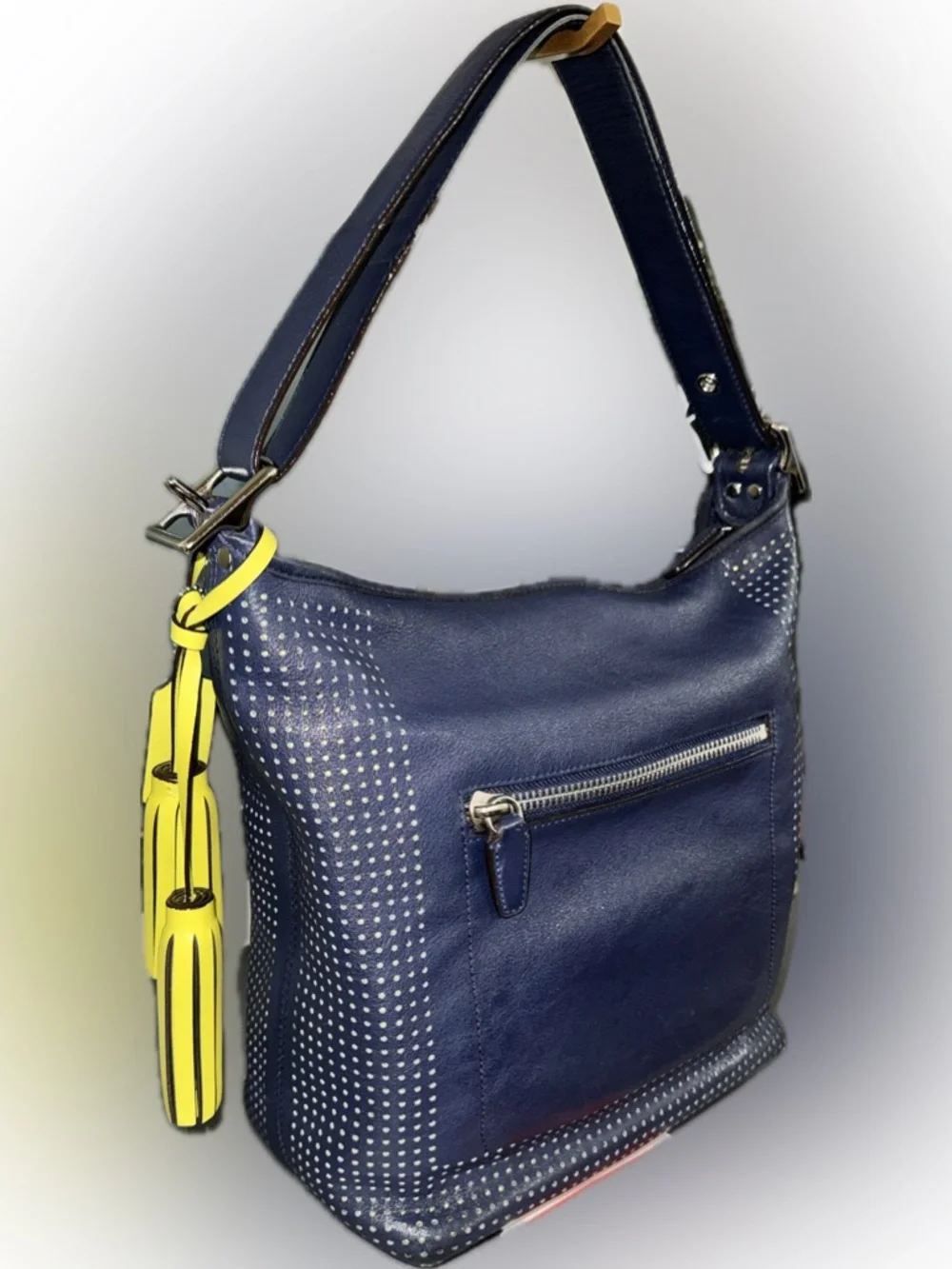 COACH Legacy 2012 Perforated
Leather Duffle Navy / Citrine #22762 & Wallet - GUC - Picture 2 of 16